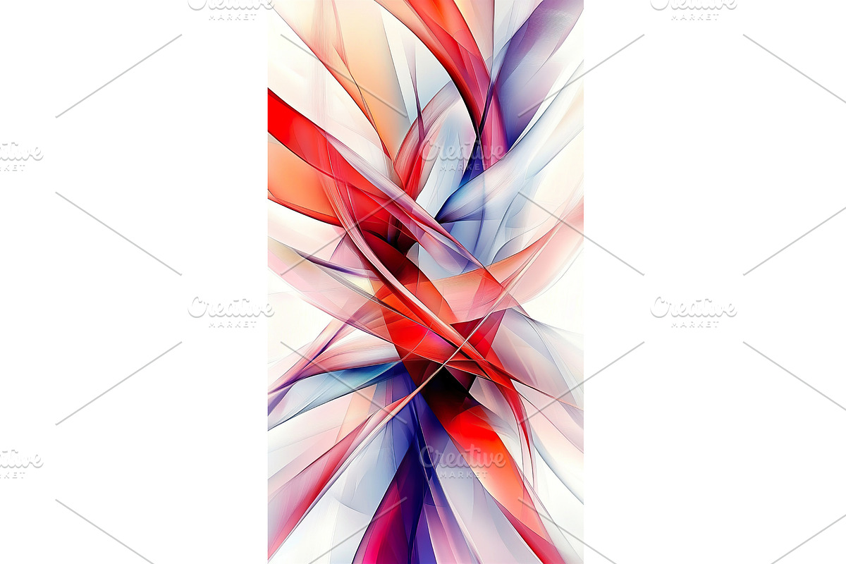 Abstract red and blue fluid swirls, an Illustration by Lermont51