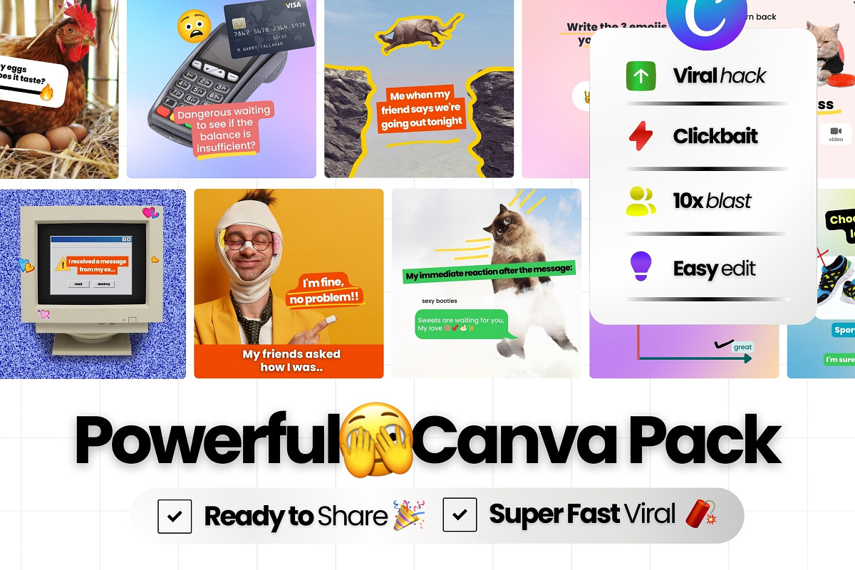 Funny Canva Templates for IG, a Social Media Template by Virall (Photo 3 of 10)