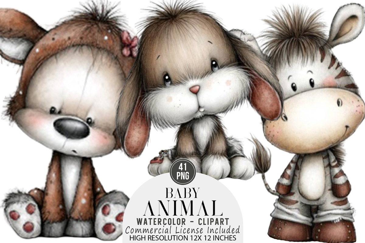 Baby Animal Clipart Bundle, an Illustration by DreamArtGraphic (Photo 1 of 5)