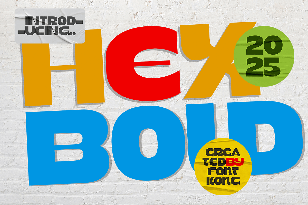 Hexbold – Bold Modern SansSerif Font, a Sans Serif Font by overlaytemplates (Photo 1 of 5)