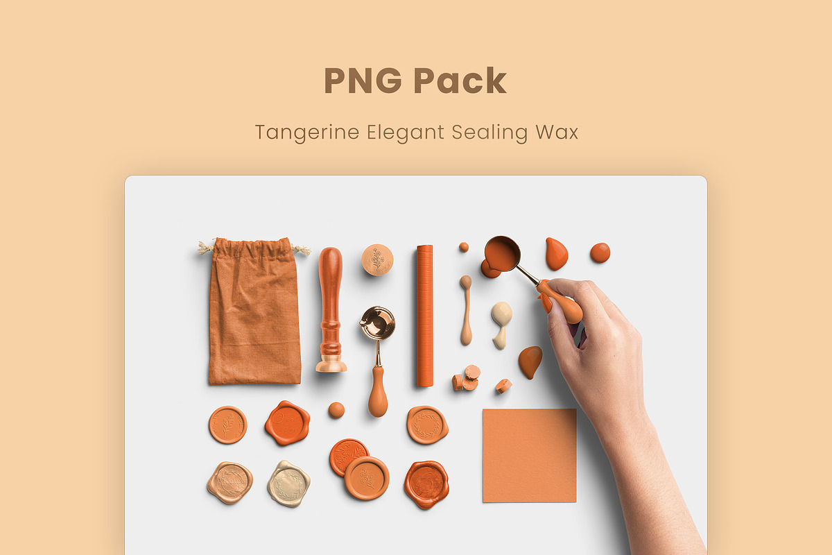Tangerine Elegant Sealing Wax PNG, an Object Graphic by Custom Scene (Photo 7 of 8)