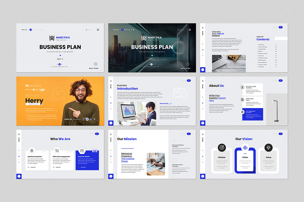 Business Plan PowerPoint Template, a Presentation Template by ...