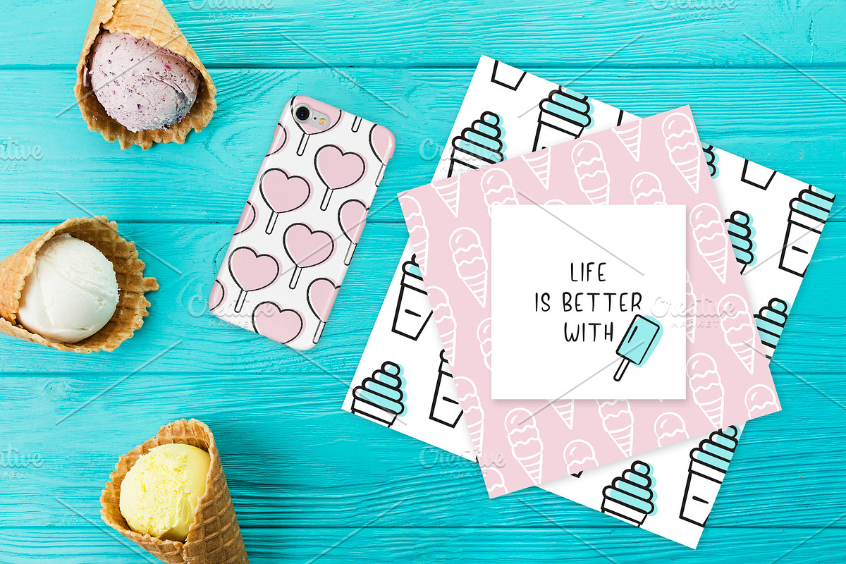 Ice Cream Font and Graphics Pack preview 4