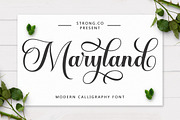 Maryland Script, a Script Font by Strong.co (Thumbnail 1 of 9)