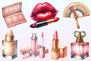 Watercolor Makeup Clipart, a Graphic by CitraGraphics (Thumbnail 2 of 4)