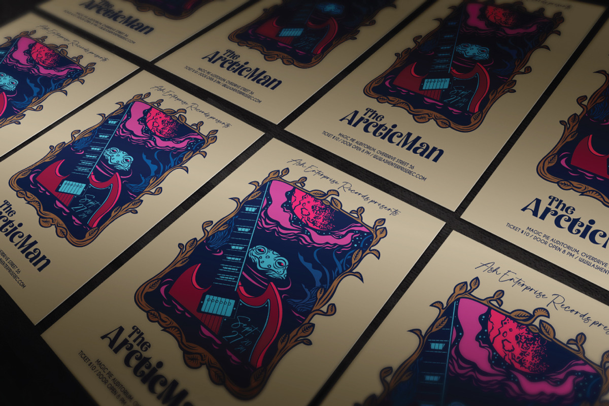 Drowned Guitar Hand Drawn Flyer, a Flyer Template by ashenterprise (Photo 3 of 4)