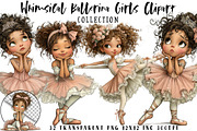 Whimsical Ballerina Girls Clipart, an Illustration by OK Design (Thumbnail 1 of 6)
