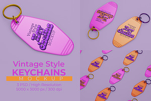 Vintage Style Keychain Mockup, a Product Mockup by McLittle Stock