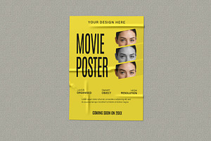 Wrinkled Film Movie Poster Mockup, a Product Mockup by graphypix