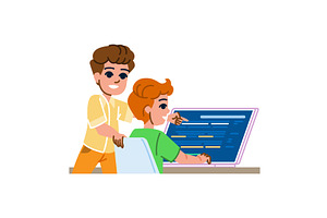 Kids programming code, software, an Education Illustration by pikepicture