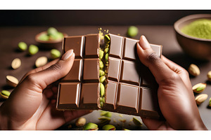 Artfully plated pistachio-flavored, a Food & Drink Photo by Igor Tichonow