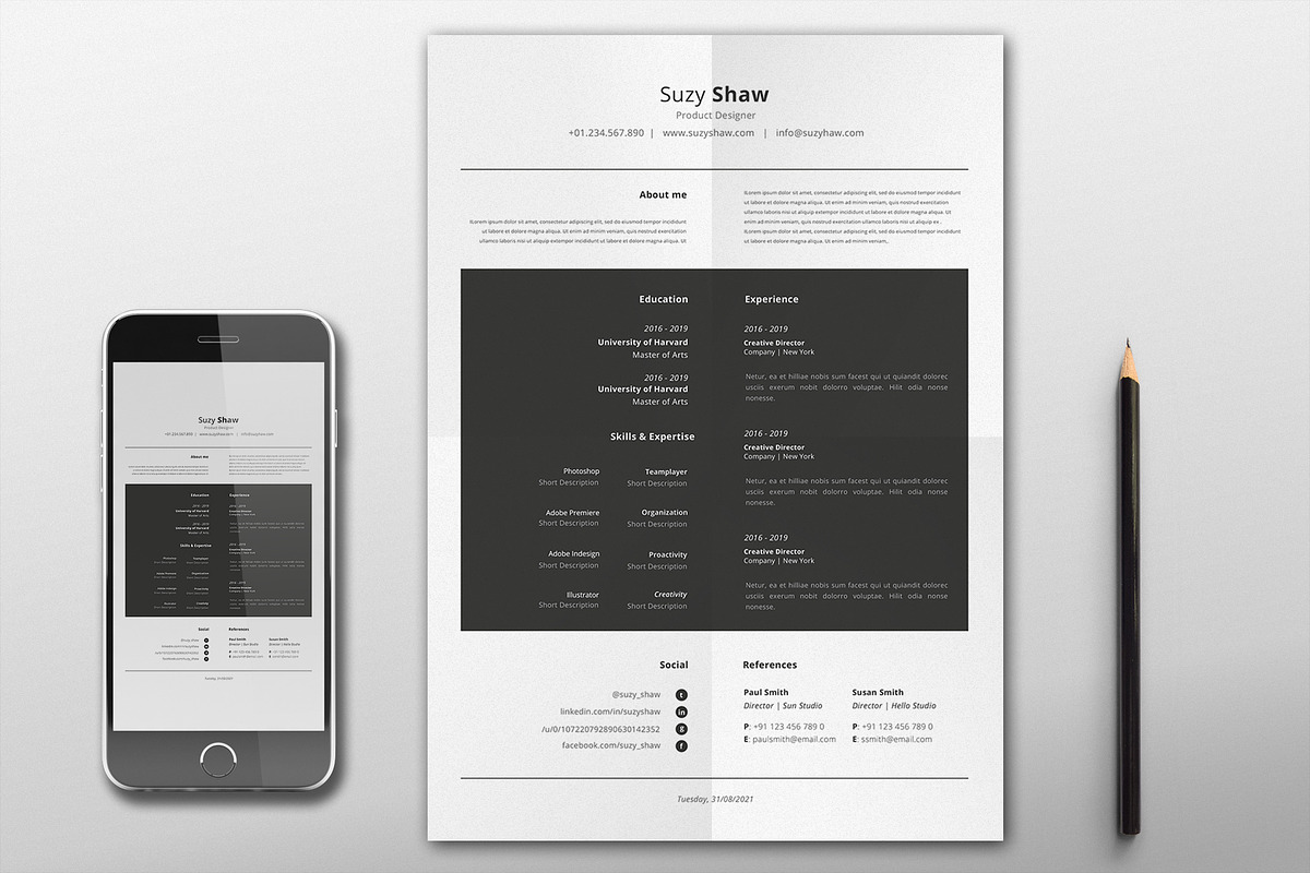 Suzy Resume Template, a Resume Template by Nina Shaw (Photo 1 of 11)