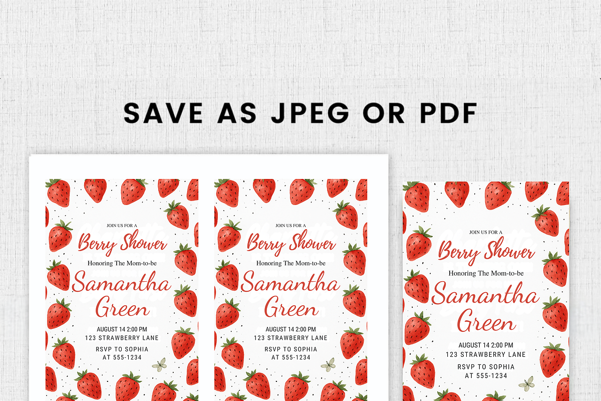 Berry Shower Baby Shower Invitation, a Card Template by Shinehoon (Photo 5 of 6)