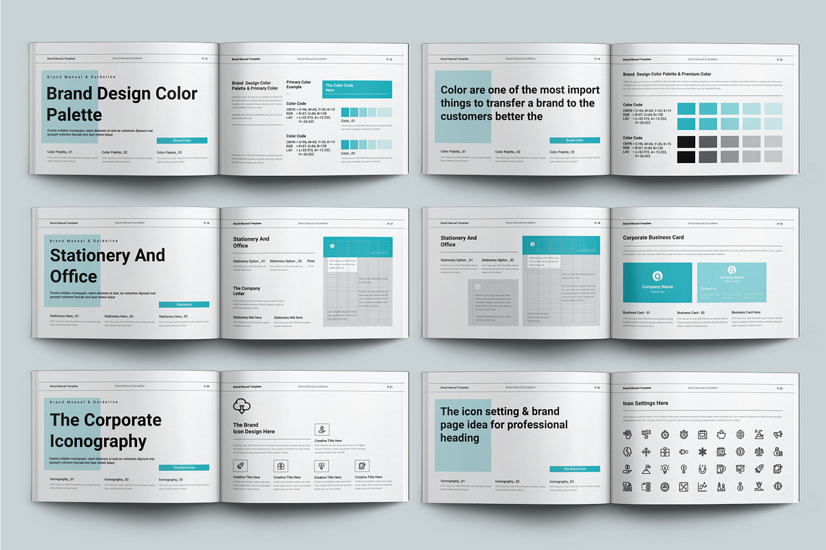 Brand Manual Landscape Template, a Brochure Template by GoldenGrid Studio (Photo 15 of 15)