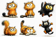 Whimsical Funny Cat PNG, a Seasonal Illustration by Craft Nest (Thumbnail 5 of 8)
