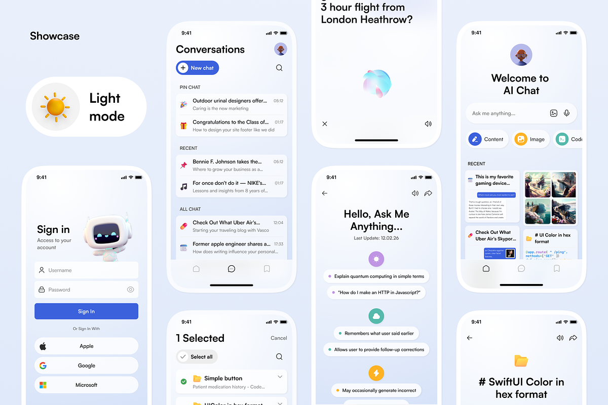 AI Chatbot UI Kit | Figma | App Design