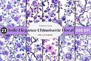 Toile Elegance Chinoiserie Floral, a Pattern Graphic by SinaCreation (Thumbnail 1 of 4)