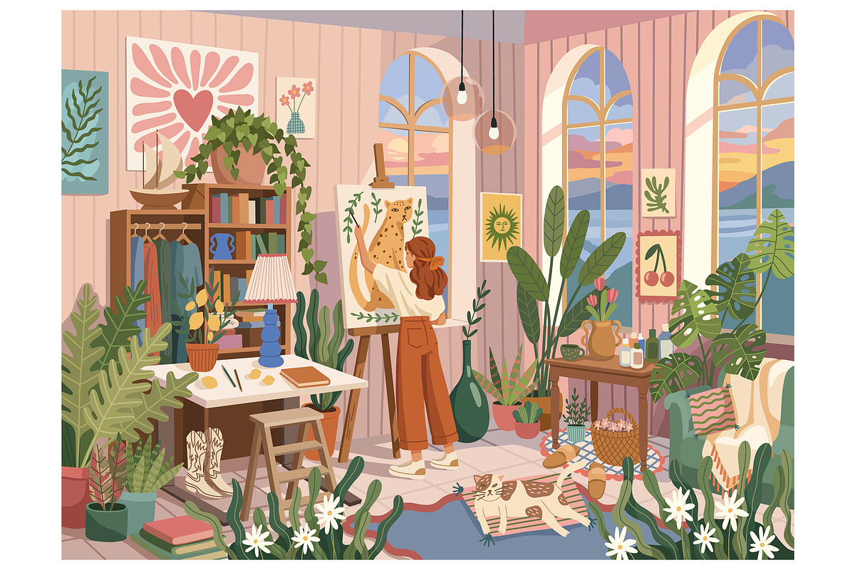 A cozy homely atmosphere, a Person Illustration by Chikovnaya (Photo 3 of 5)