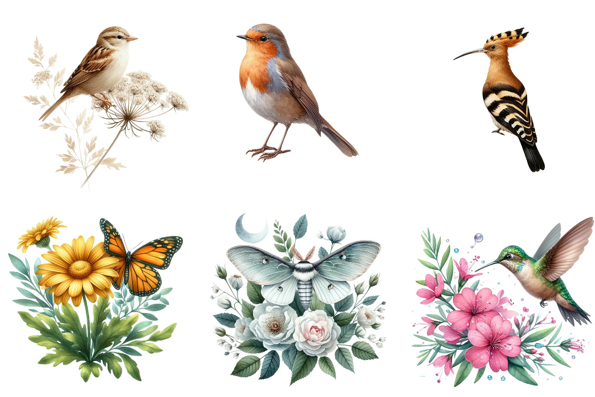 Wildflowers with Winged Animal, a Seasonal Illustration by DreamArtGraphic (Photo 3 of 4)