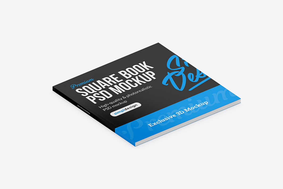 Square Softcover Book Mockup, a Books & Magazine Mockup by SimplDesign (Photo 5 of 13)
