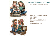 Record Playing Clipart JPG, a Person Illustration by Memories By Lea (Thumbnail 2 of 17)