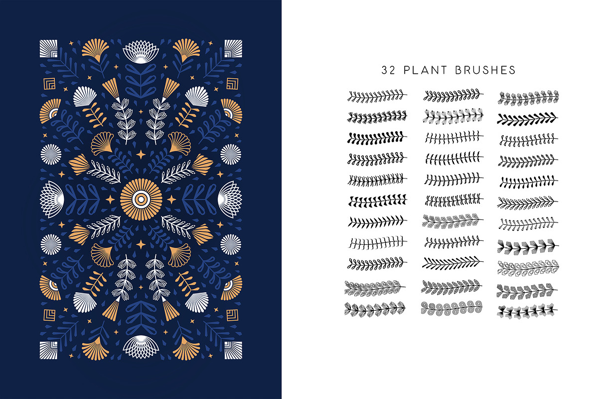 Art Deco Floral Procreate Brushes, a Brush Add-On by Pencil Twist (Photo 2 of 10)