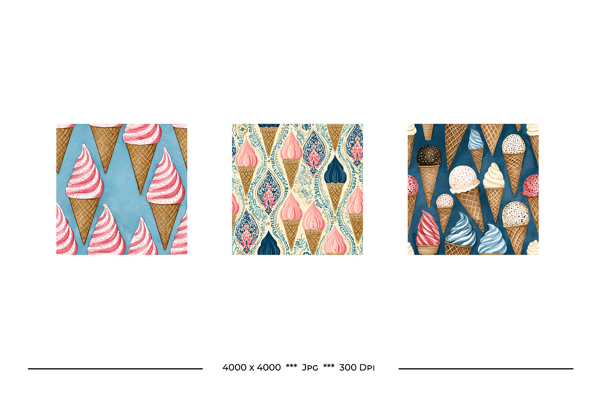 Ice Cream Retro Art Style Patterns, a Pattern Graphic by karenfoleyphoto (Photo 10 of 10)
