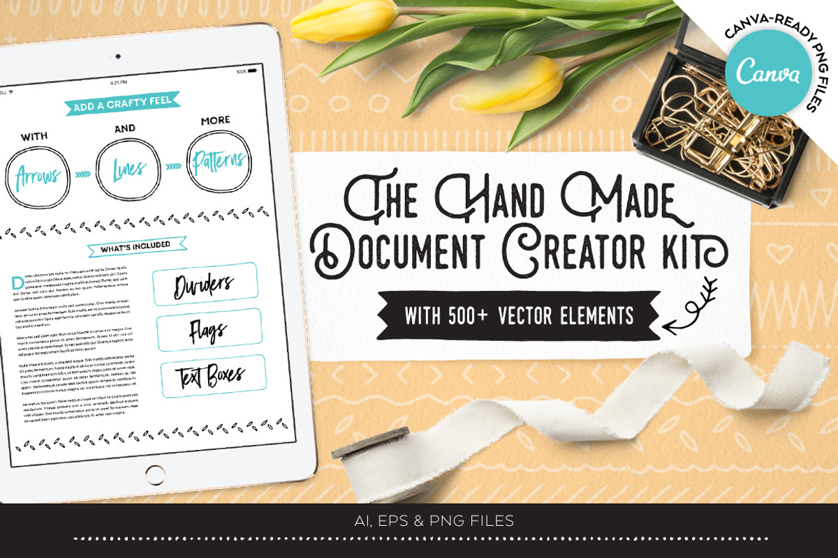 The Handmade Document Creator Kit, an Object Graphic by Andimaginary Creative Co. (Photo 1 of 12)