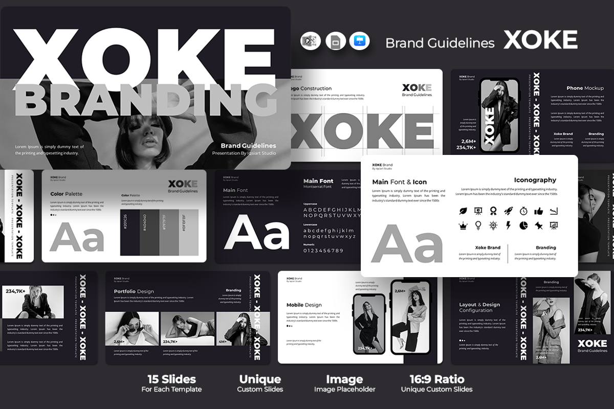 Xoke Brand Guidelines - Keynote, a Presentation Template by Iqsiart Studio (Photo 1 of 3)
