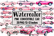 Pink Convertible Car, an Illustration by Design Market (Thumbnail 1 of 3)