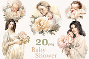 Baby Shower Clipart Bundle PNG, a Person Illustration by GlamArtZhanna (Thumbnail 1 of 5)