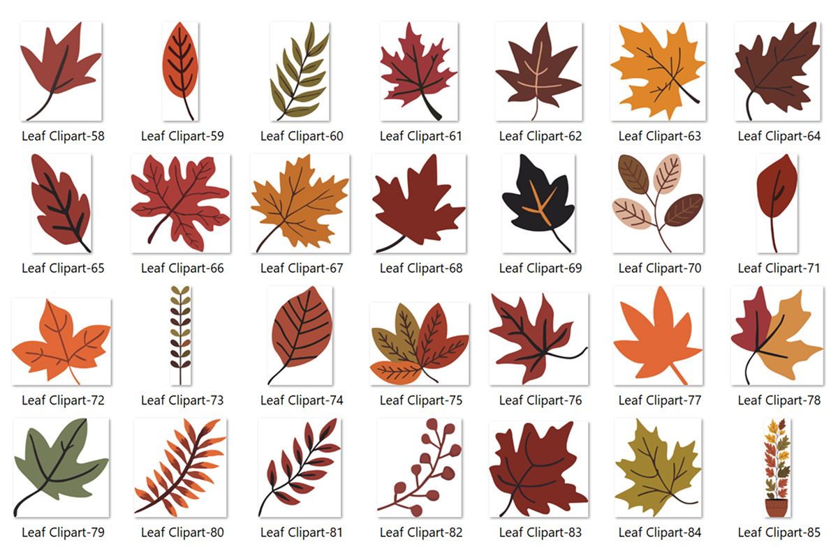 Autumn Leaves Clipart Bundle, a Seasonal Illustration by Whimsy Brush Studio (Photo 5 of 9)