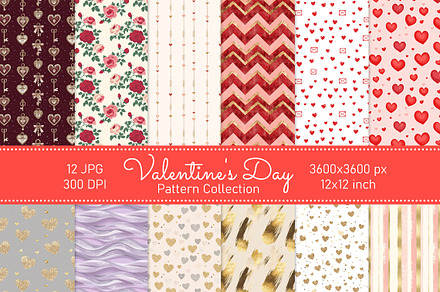 Valentine’s Day Hearts & Roses Patte