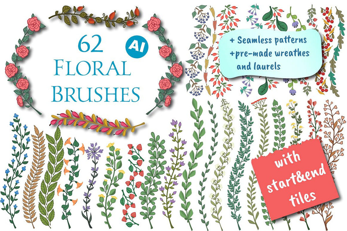 Brush Bundle | 336 vector brushes preview 8