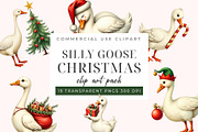 Silly Goose Christmas Clipart PNG, an Object Graphic by Printable Pretty Studio (Thumbnail 1 of 5)