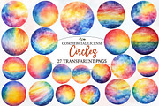 Rainbow Pastel Watercolor Circles, an Illustration by Designworld (Thumbnail 1 of 7)