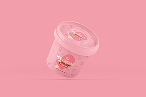 Ice Cream Jar Packaging Mockup