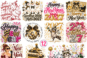 Happy New Year 2027 PNG Bundle