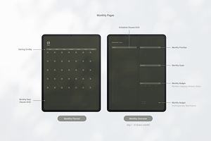 Digital Planner 2024 Dark Green