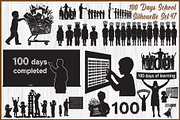 100 Days of School Silhouette Bundle, an Object Graphic by jahid234 (Thumbnail 1 of 6)