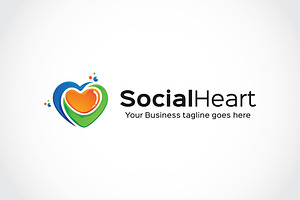 Social Heart Logo Template