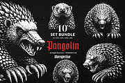 10 Bundle Dark Art Pangolin Armadilo, an Illustration by Morspective (Thumbnail 1 of 7)