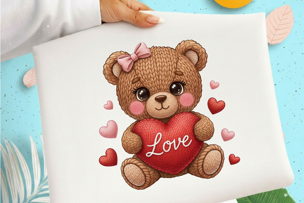 Faux Yarn Crochet Mother's day Teddy, an Illustration by Designking (Photo 1 of 6)