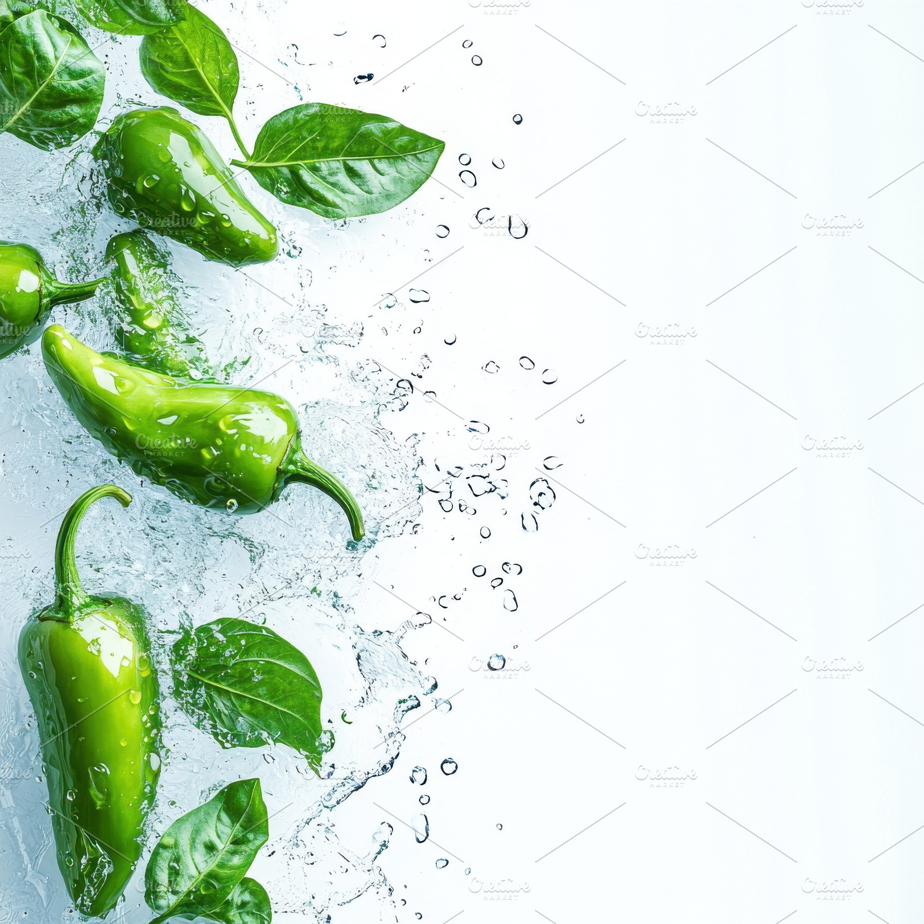 Fresh green peppers healthy organic, a Food & Drink Photo by Pixeness Studio