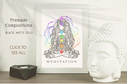 58 items. Meditation Girl set, a Decorative Illustration by anvinoart (Thumbnail 3 of 12)