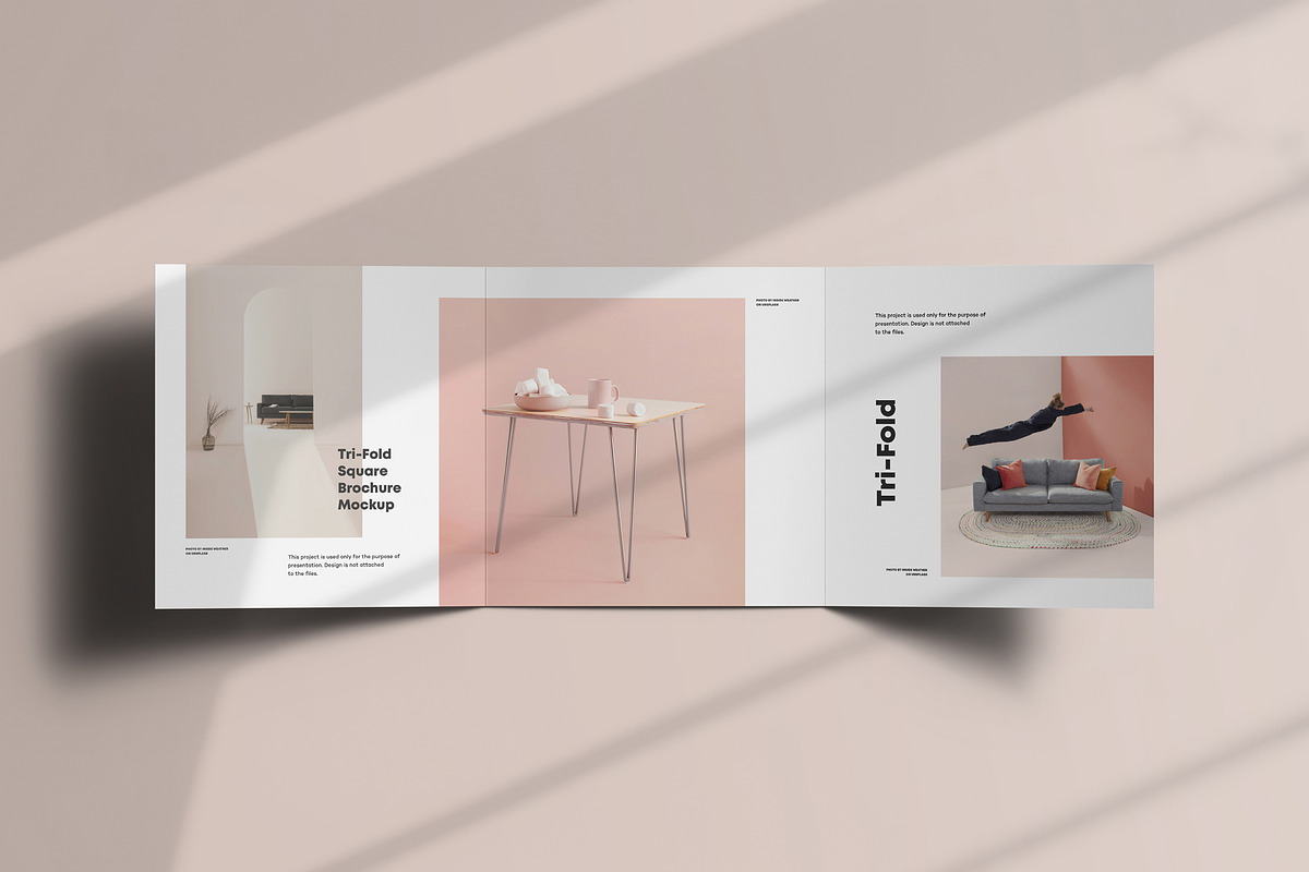 Tri-Fold Square Brochure Mock-up, an Advertising Mockup by Yogurt86 (Photo 6 of 16)