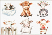 Cute Cow Clipart Baby Cow Png, an Illustration by Sublimation Artist (Thumbnail 3 of 6)