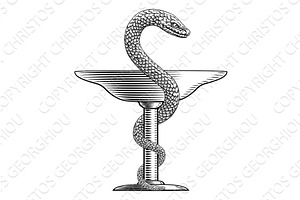 Bowl of Hygeia Snake Medical, a Healthcare Illustration by Christos Georghiou