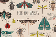 Folk Art Insects., an Animal Illustration by Annakniaz (Thumbnail 1 of 15)