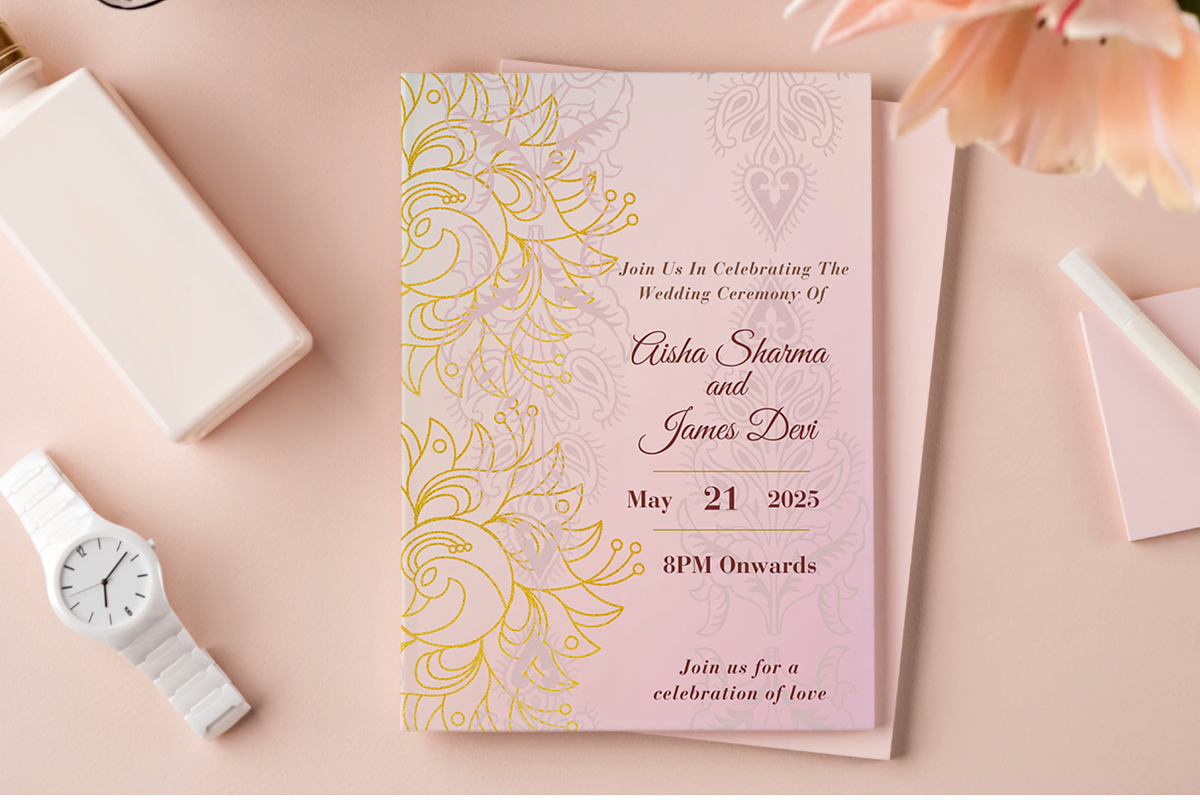 Elegant Indian Wedding Invitation, an Invitation Template by SassyCorners (Photo 2 of 2)